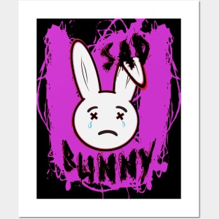 Sad Face Bunny Graphic Art Posters and Art